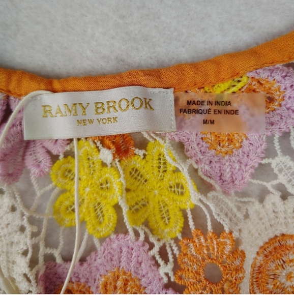 NWT Ramy Brook Katie Floral Embroidery Crochet Crop Top Size Medium $195 - Picture 5 of 7